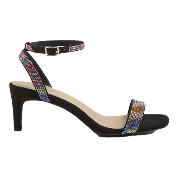 Torrid NWT Embellished Kitten Heel Faux Suede Black (WW) Size 6 Rainbow - Picture 2 of 7